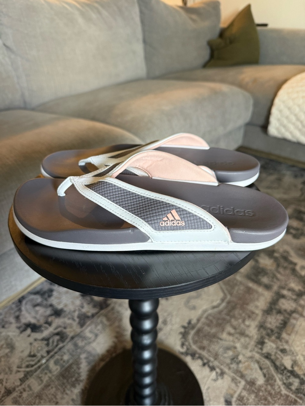 Adidas Adilette Comfort Slides Cloud White Womens SZ 9